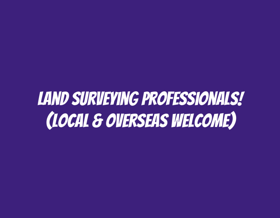 Land Surveying Professionals! (Local & Overseas Welcome)