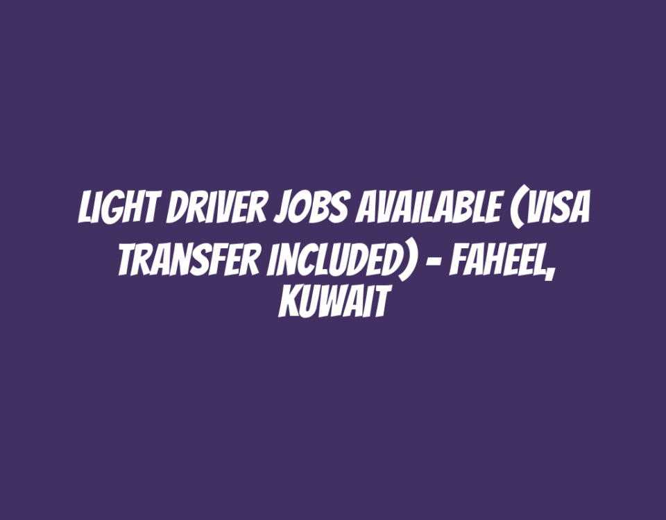 Light Driver Jobs Available (Visa Transfer Included) - Faheel, Kuwait