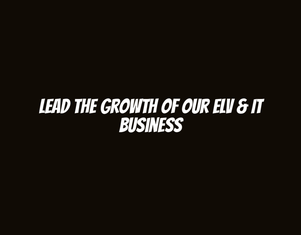 Lead the Growth of Our ELV & IT Business