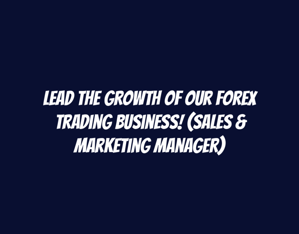 Lead the Growth of Our Forex Trading Business! (Sales & Marketing Manager)