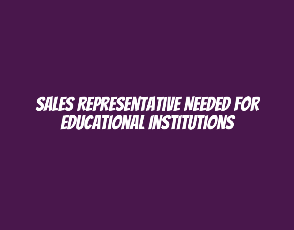 Sales Representative Needed for Educational Institutions