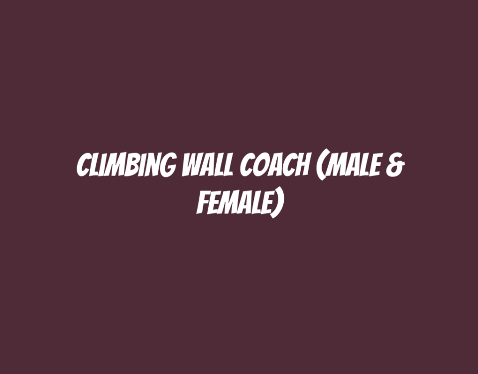 Climbing Wall Coach (Male & Female)