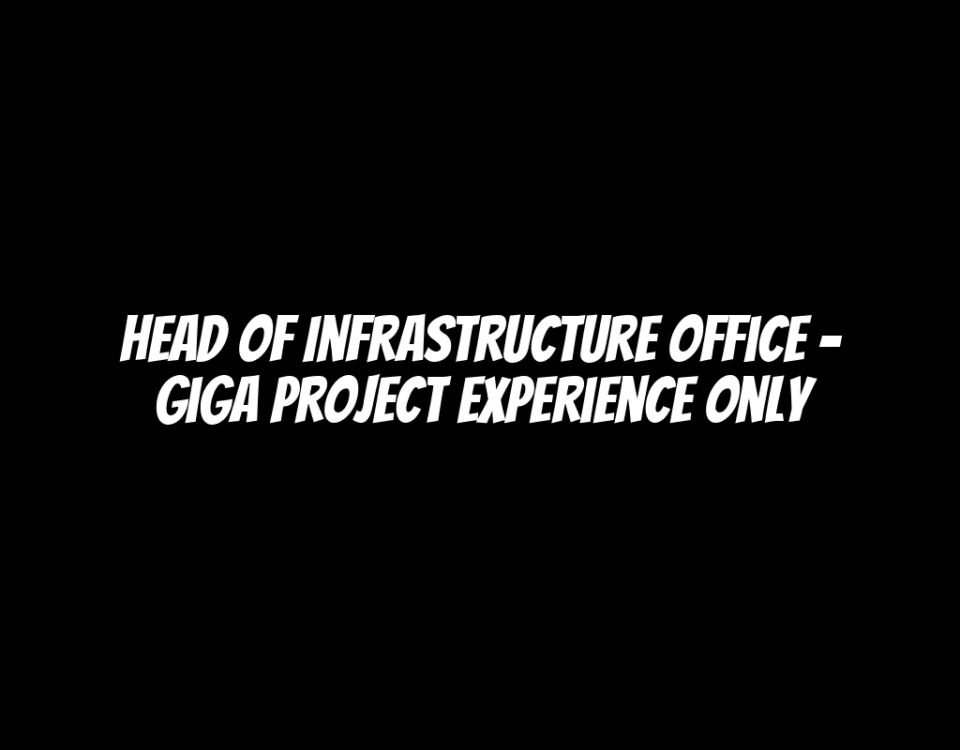 Head of Infrastructure Office - Giga Project Experience Only