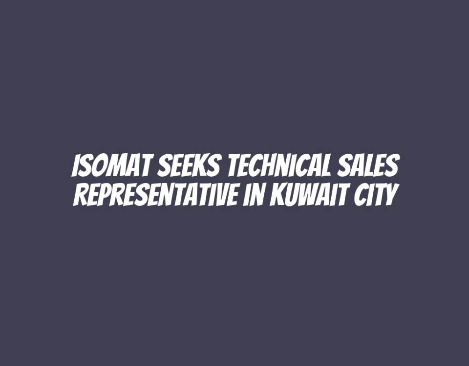 Isomat Seeks Technical Sales Representative in Kuwait City