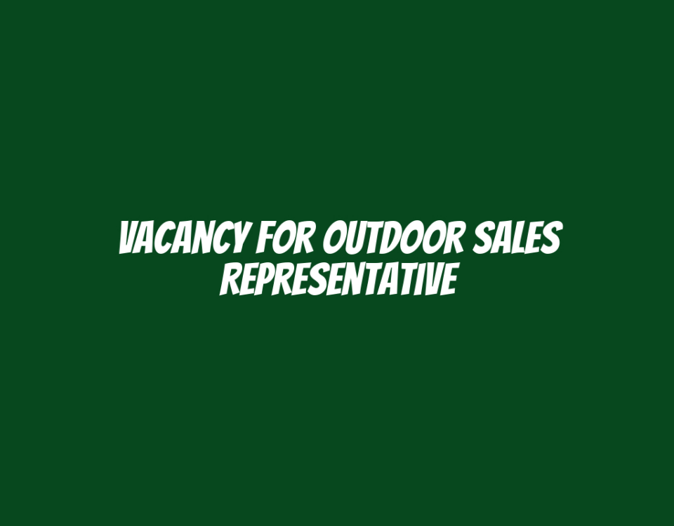 Vacancy for Outdoor Sales Representative