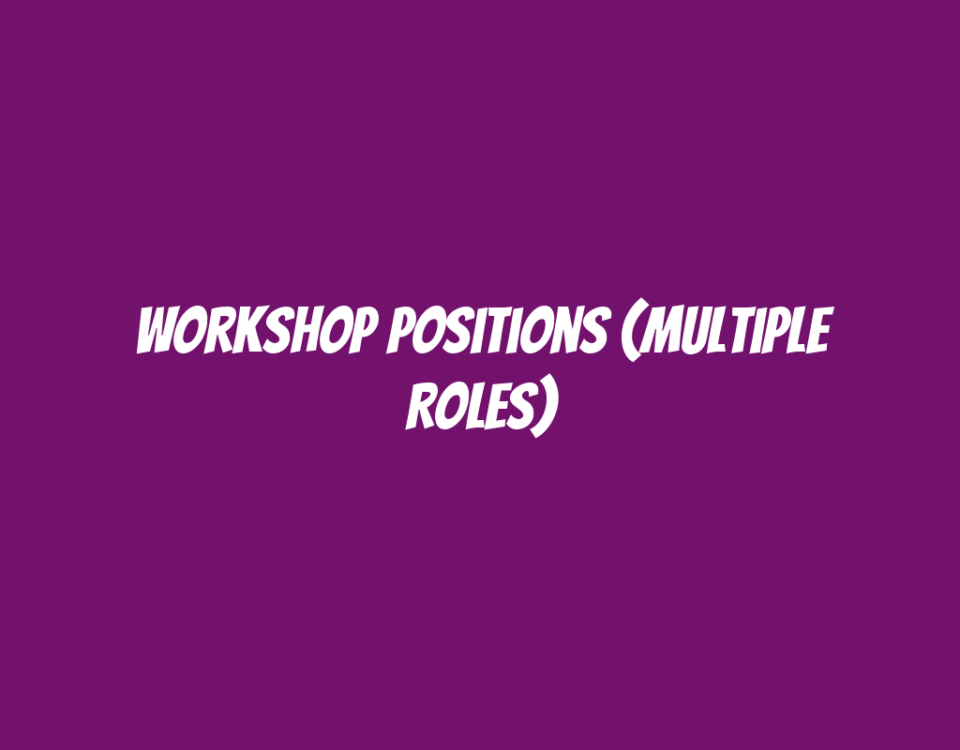 Workshop Positions (Multiple Roles)