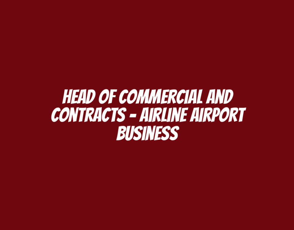 Head of Commercial and Contracts - Airline Airport Business