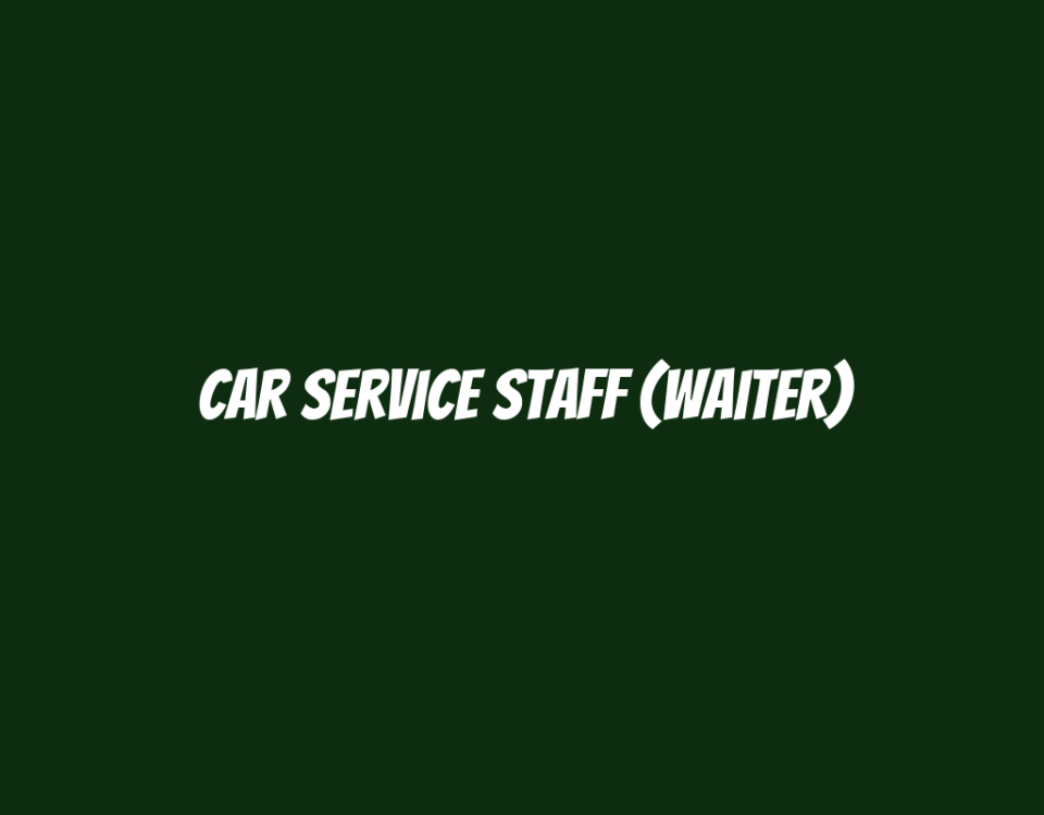 Car Service Staff (Waiter)