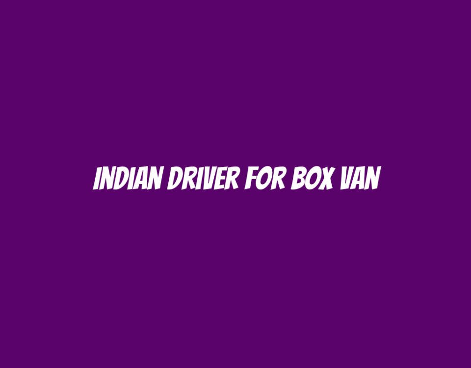 Indian Driver for BOX Van