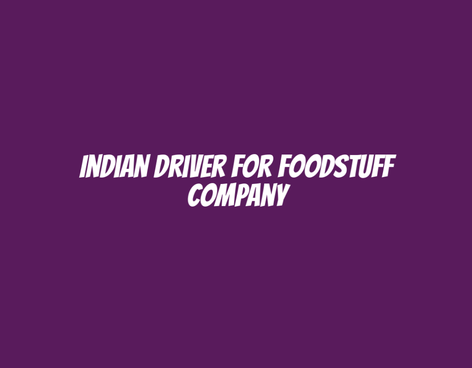 Indian Driver for Foodstuff Company