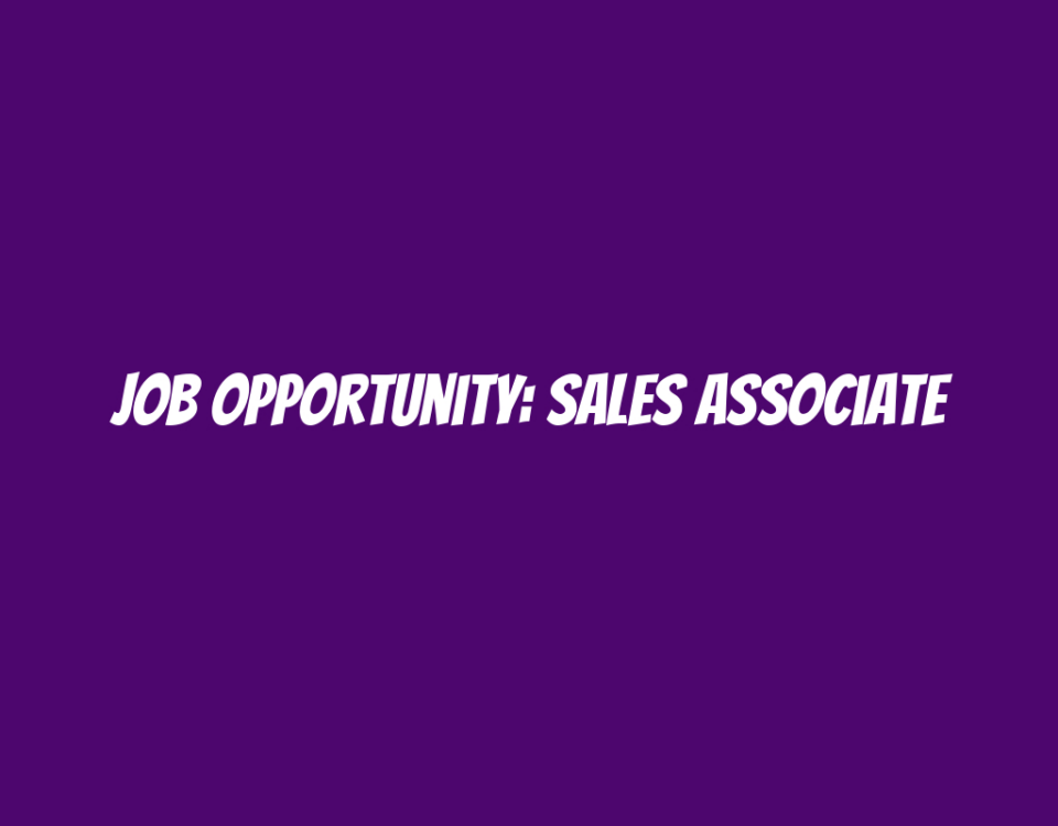 Job Opportunity: Sales Associate