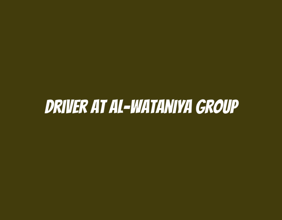 Driver at Al-Wataniya Group