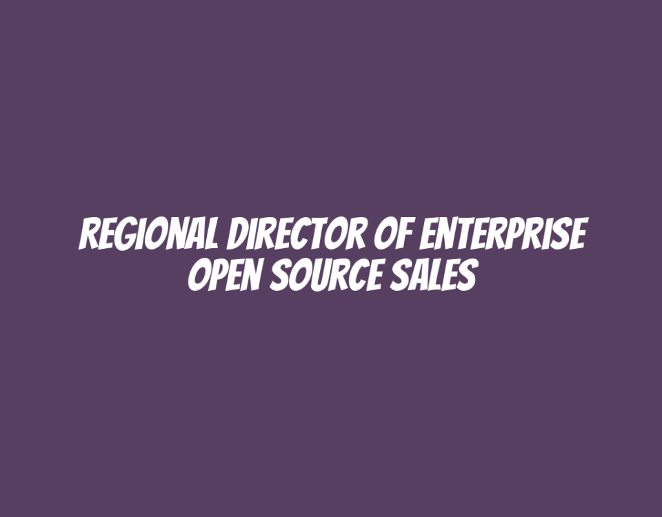 Regional Director of Enterprise Open Source Sales