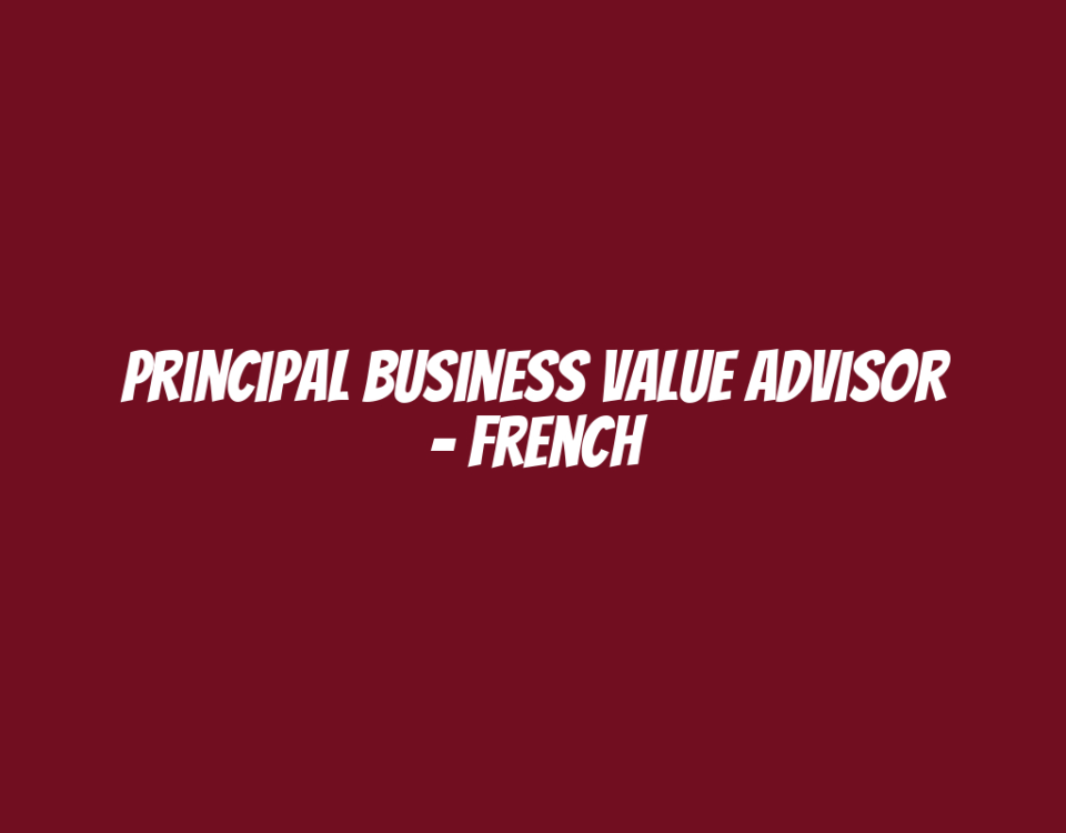 Principal Business Value Advisor - French